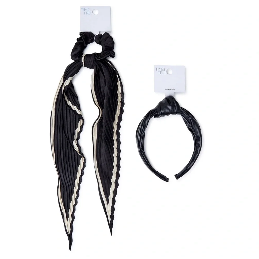 NWT 6 Piece Hair Bundle Hair Accessories Scrunchie Bow Satin Set New